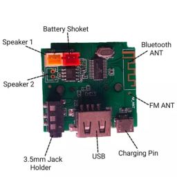 SP Electron TG 113 Bluetooth Amplifier Circuit Board 5V FM USB AUX Card Wireless HI-FI Module with 3W Speaker and Audio Player Module for Electronic Project Kit image 5