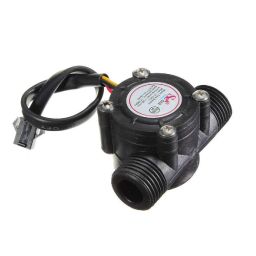REES52 YF-S201 G 1/2" Water Pipe Flow Meter Sensor Counter/Flow meter 1-30L/min (Black) image 3