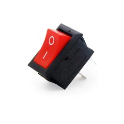 Electronic Spices (20psc) Small Mini Boat On/Off Rocker Switch Snap-in 2-Pin Red Plastic Button image 1