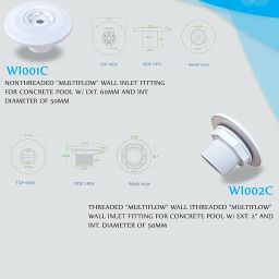 BlueWave Threaded Swimming Pool Wall Inlet for Concrete Pool External 2" and Internal Diameter of 50 MM image 4