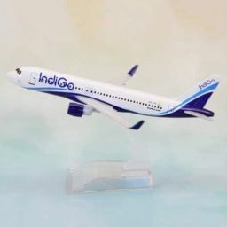 eS³kube Metal Diecast Aeroplane Scale Model, Size -14 cm x 16 cm -1pc - for Display ONLY (Indigo) image 3