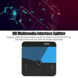 HD Multimedia Interface Splitter, Drive Free Use Multifunction Built in Equaliser HD Multimedia Interface Switcher Automatic EDID Management for Monitor image 2