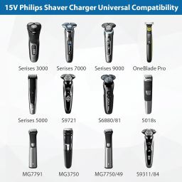 Tobfit 15V Replacement Charger for HQ8505 Philips Shaver Charger Compatible for Philips HQ6070 HQ6071 HQ6073 Series, S5070 PT720 AT750 HQ9070 HQ8140 HQ7120 image 2