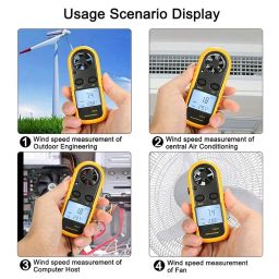 True Sense GM816 Portable Anemometer Air Wind Speed Gauge Meter Air Flow Velocity Windmeter 30m/s LCD with Temperature Tester image 3