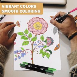 Wynhard Brush Pen Set Sketch Pen Set Drawing Pen Dual Tip Brush Pens Markers for Drawing Brush Pens 24 Shades Art Markers Set Fineliner Color Pens Water Based Marker for Calligraphy Sketching Drawing image 4