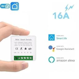 Suraksha Security Systems16A Smart Wireless WIFI Switch Compatible with Alexa, Google home and Smart life app, White, Pack of 1 image 2