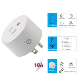 Sparkleiot Zigbee Smart Plug Outlet Mini Remote Voice Control with Alexa, Compatible withPhilipsHue Google Home SmartThings Hub Required 4-Pack image 1
