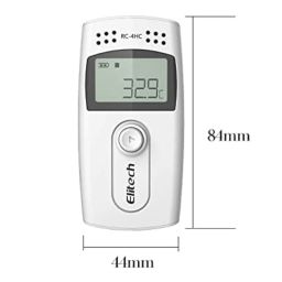 Multi Use Temperature and Humidity Data Logger (Range : -30ºC to +60ºC) for Pharmaceuticals, Food, Medicine Cabinets, Laboratories, Cold Storage, Breeding Industry | Model: Elitech RC 4HC image 1