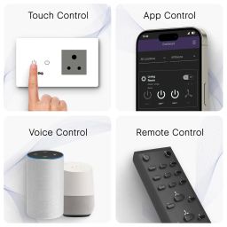 IOTICS Smart Wifi Switch Board: 1 x Switch & 1 Smart Plug Module. Touch Control, Remote, App Control. Voice Compatible with Alexa & Assistant. Smart Touch Switch Board For Home Automation (White) image 1