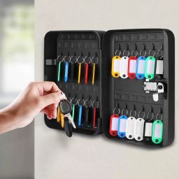 oddpod™ 48 Keys Numeric Lock Metal Wall-Mount Security Key Box/Safe Cabinet with Key Tags (Black) image 1