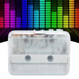 Portable Cassette Player Stereo Bluetooth Transfer Bluetooth Output to Headphone/Speaker with DC Port to USB Cable Support Auto Reverse(White) image 3
