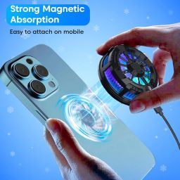 Mobile Cooling Pad Mobile Cooler Gaming Fan for Instant Cooling Advanced Refrigeration Chip and LED Temperature Display Compatible for Android and iPhones (Black) image 5