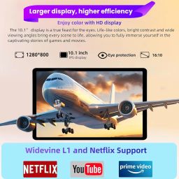 Android 14 Tablet 10 Inch Tablet 5G WiFi Octa-Core 10GB RAM + 64GB ROM (TF 2TB), FHD, Dual Camera, 6000mAh, Bluetooth 5.0, Widevine L1, Tablet with Keyboard and Mouse (aerolite ash+gaming image 4