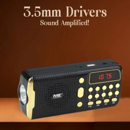 MZ M42VP (Portable Bluetooth Speaker) Dynamic Sound with Wireless FM & InBuilt Torch FM Radio (Black) image 4