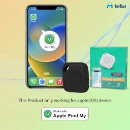 FunBlast Smart Tag for iOS, Apple Find My Network Tracker, Anti-Lost Tag for Keys, Wallets, Bags, Works with iOS Devices Only (No SIM Needed) (Black) image 3