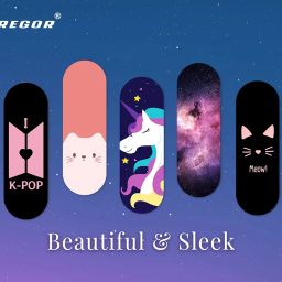 Regor Tabletop Finger Grip & Mobile Holder Mobile Stand Phone Holder for Hand & Mobile Back Holder Grip Great for Selfie & Works as iPhone Stand & Android Phone Stand - Black Nebula image 3