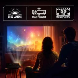 ZEBRONICS PIXAPLAY 15 Smart LED Projector with Dolby Audio, 5500 lumens, 4K Support, 180 Inch Screen Size, Supports Miracast, Bluetooth, USB, HDMI, WiFi, APP Support, 1080p Native image 3