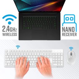 Zebronics Companion 200 Wireless Combo with Silent Operation Mouse, Full Size Keyboard, 1600 DPI, Integrated Multimedia, ON/Off, Power Saving Mode, 2.4GHz Nano Receiver and Plug Play Usage (White) image 1
