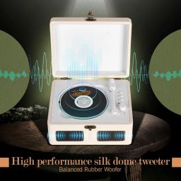 Bluetooth Portable CD Player, RetroBeat 2200mAh Rechargeable Home Computer with Speakers, AUX Output, USB Mode and TF Card Support, Headphone Output (White) image 4