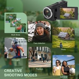 Jectse Camcorder with Video Camera, Digital Camera Recorder 2.7K 50MP Digital Zoom 16X 270 Degree Rotation LCD Vlogging Camera Support up to 128GB (32GB) image 4