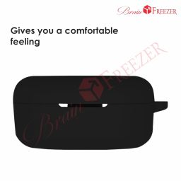 Brain Freezer Silicon Case Cover Compatible with Boat 121 v2 Airdopes TWS | Shockproof, Washable | No Bluetooth (Only Cover) (Black) image 3