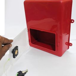 The Game Begins Gate Plastic Fixing Opening Door at Back Type Letter Box for Home and Office Comes with Lock and Key, Red image 3