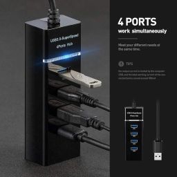 BSVR Mini USB HUB 4.0 Port SuperSpeed 3.0 Led Indication for PC, Laptop, Computer Pendrive, Mouse, Keyboards, Camera, Mobile, Tablet, TV Etc (Working) All Windows and USB Product_M40 image 1