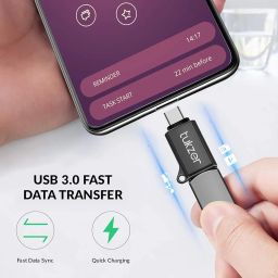 Tukzer High-Speed USB C to USB A Female OTG Adapter: Thunderbolt 3/Type-C to USB 3.0 Adapter for Fast Data Transfer, Compatible with Laptop, MacBook, Smartphone, Tablet, and All Type C Enabled Devices image 4