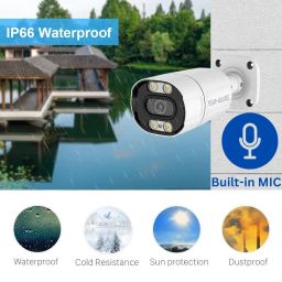 5 MP IP Wired CCTV Camera, Indoor/Outdoor, Color Night Vision, Built-in Microphone, Motion Detection, H.265, PoE, Compatible with CP Plus, Hikvision, Dahua, NVRs, White (6 Unit) image 3