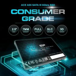SP SILICON POWER Ace A55 256Gb Sata Ssd, Up to 500Mb/S, 3D Nand with SLC Cache, 2.5 Inch Sata Iii 6Gb/S Internal Solid State Drive for Desktop Laptop Pc Computer image 3