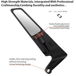 OTOROYS New Universal Motorcycle Rear View Mirror Set, Adjustable, Rotating, For All Bikes, Handlebar Nut Fitting Only 8mm, 10mm Fitting (Convex, Rear View Mirror, Pack of 2) York Nut Handlebar Mirror image 1