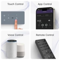 IOTICS Smart Wifi Switch Board: 6 Switches & 2 Fan Switches. Touch Control, Remote, App Control. Voice Control with Alexa & Assistant. Smart Touch Switch Board For Home Automation (Grey) image 1
