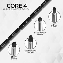 RENEE Core 4, 4-in-1 Makeup Brush, a Multipurpose Wand With 2 Eyeshadows, Lip & Eyebrow Brush - Hassle-free & Multi-functionality for Full Face Application in One Handy Applicator image 1