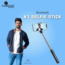 Kratos K1 Selfie Stick with Tripod Stand,Extendable Selfie Stick for Mobile Phone with Bluetooth Remote,3-in-1 Multifunctional Design for Redmi/Xiaomi/OnePlus/Samsung/Oppo/Vivo and All Phones image 1
