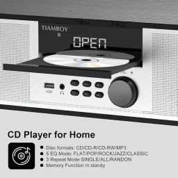 Nostalgic Micro Shelf System 40W RMS with CD Player, Bluetooth, USB Playback, FM Radio, AUX-Input, 2-Way Music Crisp-Sound, DSP-Tech (TB-816B) image 3