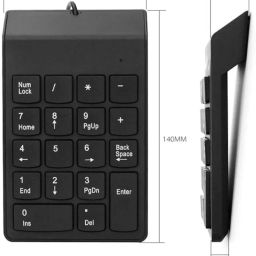AdzMozi® USB Numeric Keypad NK859 Portable Slim Mini Number Pad Keyboard for Laptop Desktop Computer PC, ChromBook, Surface Pro Notebook, Tax Number Calculate, Office Travel & Home - 18 Key Black image 4