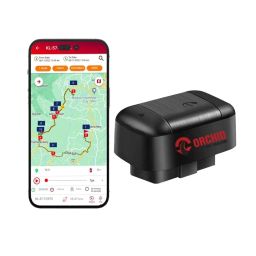 Orchid OBD Plug & Play GPS Tracker for Car with 1 Year Free Airtel Sim & Software | Hidden GPS Tracker for Kids Safety, Car Security, and Vehicle Tracking Device | Black image 1
