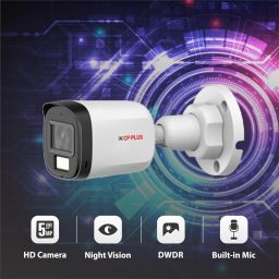 CP PLUS 5MP CCTV Camera | Outdoor Surveillance Camera | Smart IR & Warm Light | Built-in Mic | Dual Light Bullet Camera | Active Deterrence | 4-in-1 Analog AHD/TVI/CVI/CVBS | CP-URC-TC51PL3C-L-V2 image 1