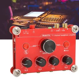 UniMarket® Headphone Amplifier Module, Independent Volume Control Compact Size Red 100-240V Power Amplifier Easy Operation with Charger for Music Editor EU Plug image 2