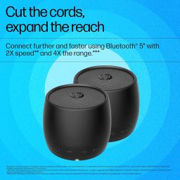 HP 360 Mono Portable Bluetooth Speaker with Built-in Microphone Ip54 Dust and Water Resistance (2D799AA) image 3