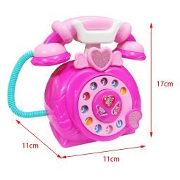 VGRASSP Classic Dial Receiver Simulation Telephone Toy for Kids - Rotating Number Dial with Calling Sound Effect - Storytelling Toy Phone Accompanied with Lights - Color As Per Stock image 2