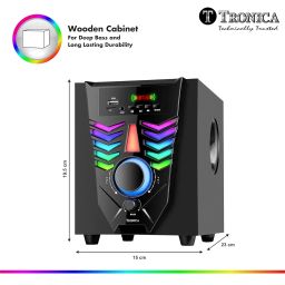 TRONICA FD-201 30W 4.1 Channel Bluetooth Home Theater System with Remote FM USB AUX LED TV Support - Subwoofer, Bookshelf, Woofer, Satellite image 4