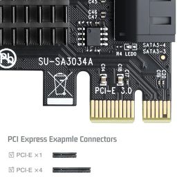 PCIE 4 Port SATA Controller Expansion Card with Low Profile Bracket, Marvell 9215 Non-Raid, Boot as System Disk, Support 4 SATA 3.0 Devices image 4