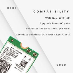 Plugnet | Intel AX200NGW Wi-Fi 6 Wireless-AX PCIe M.2 Module, 2.4 Gbps, Bluetooth 5.2, Dual Band 802.11ax, Windows 11/10, Linux Compatible (for only Laptop) image 4