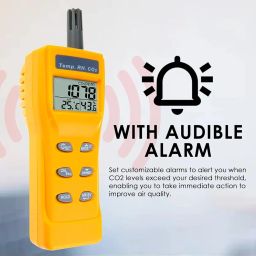 Portable Digital Carbon Dioxide Temperature Humidity Indoor 9999ppm NDIR Sensor IAQ CO2 Monitor Wet Bulb Temperature (WB) Dew Point (DP) Tester CO2 Monitor for Indoor Air Quality (IAQ) Diagnosis by TekcoPlus image 3