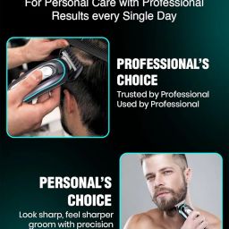 VGR V-055 Professional Cordless Rechargeable Beard Trimmer Clippers for Men with 120 min Runtime (Black) image 4