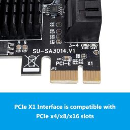 SaiRetail.Com 4 Port SATA 3.0 PCIe Card with 4 SATA Cables and Low Profile Bracket Support for 4 Devices image 3