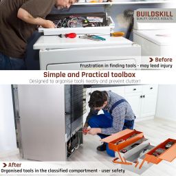 Buildskill 17" Metal Tool Box for Home Use, Large Capacity 5-Cabinet Toolbox for Carpenter Tools, Tool Organizer with Secure Lock, Ideal Tool Box for Home Use, Sturdy Empty Tools Box, Toolbox Kit image 5