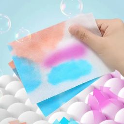 50 pcs Fabric Clothes Color Absorb Paper for Washing Machine | Colour & Dirt Catcher anti-String Dyeing Laundry Paper Washing Machine Anti Dyeing Color Absorption Paper Wipe (Pack of 1) image 1