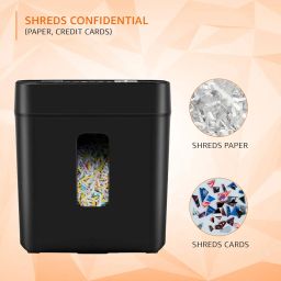Amazon Basics 6-Sheet Cross Cut Paper and Credit Card Shredder | 11.5 Liter Waste Basket Capacity| for Office and Home Usage | 1 Year Brand Warranty image 3